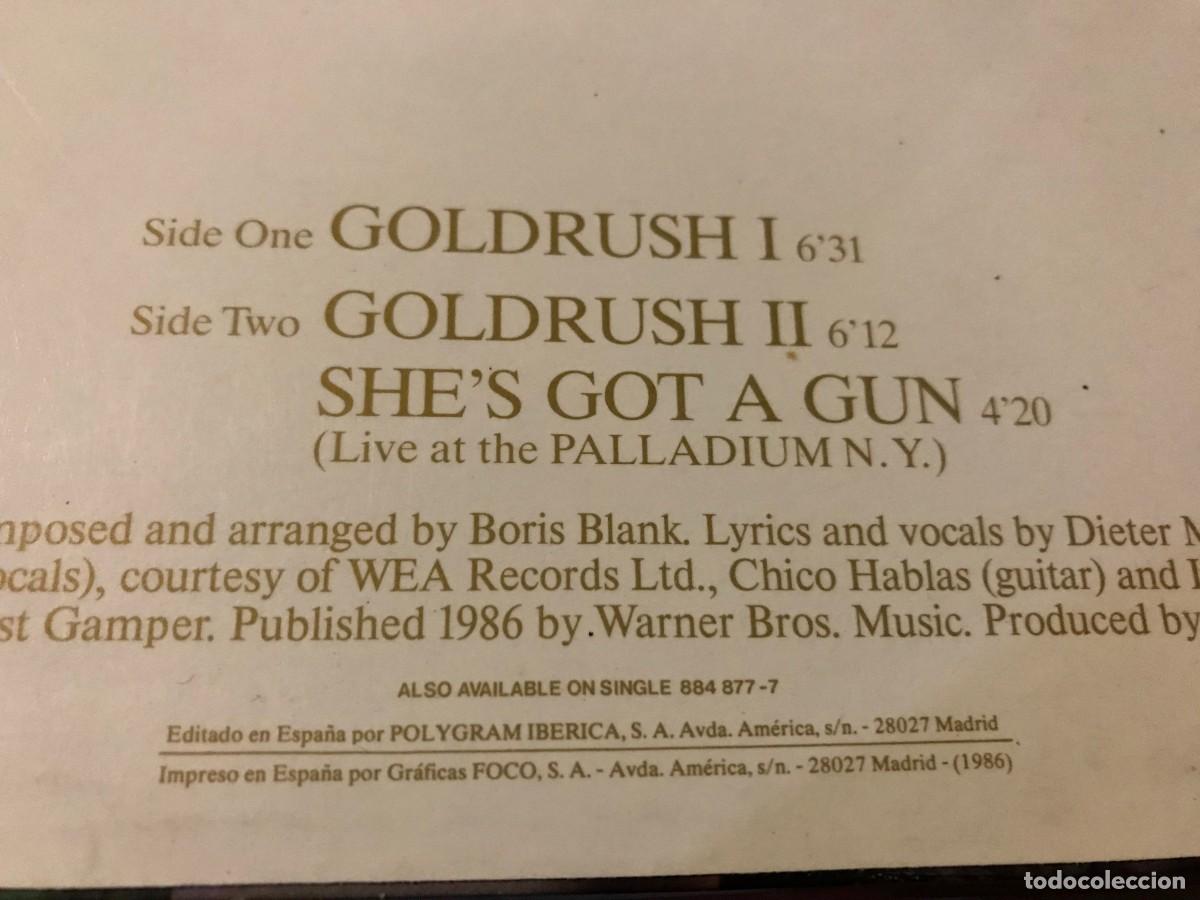 Discos de vinilo: YELLO - GOLDRUSH 12&rdquo; MAXI VERTIGO 1986 SYNTH POP - Foto 2