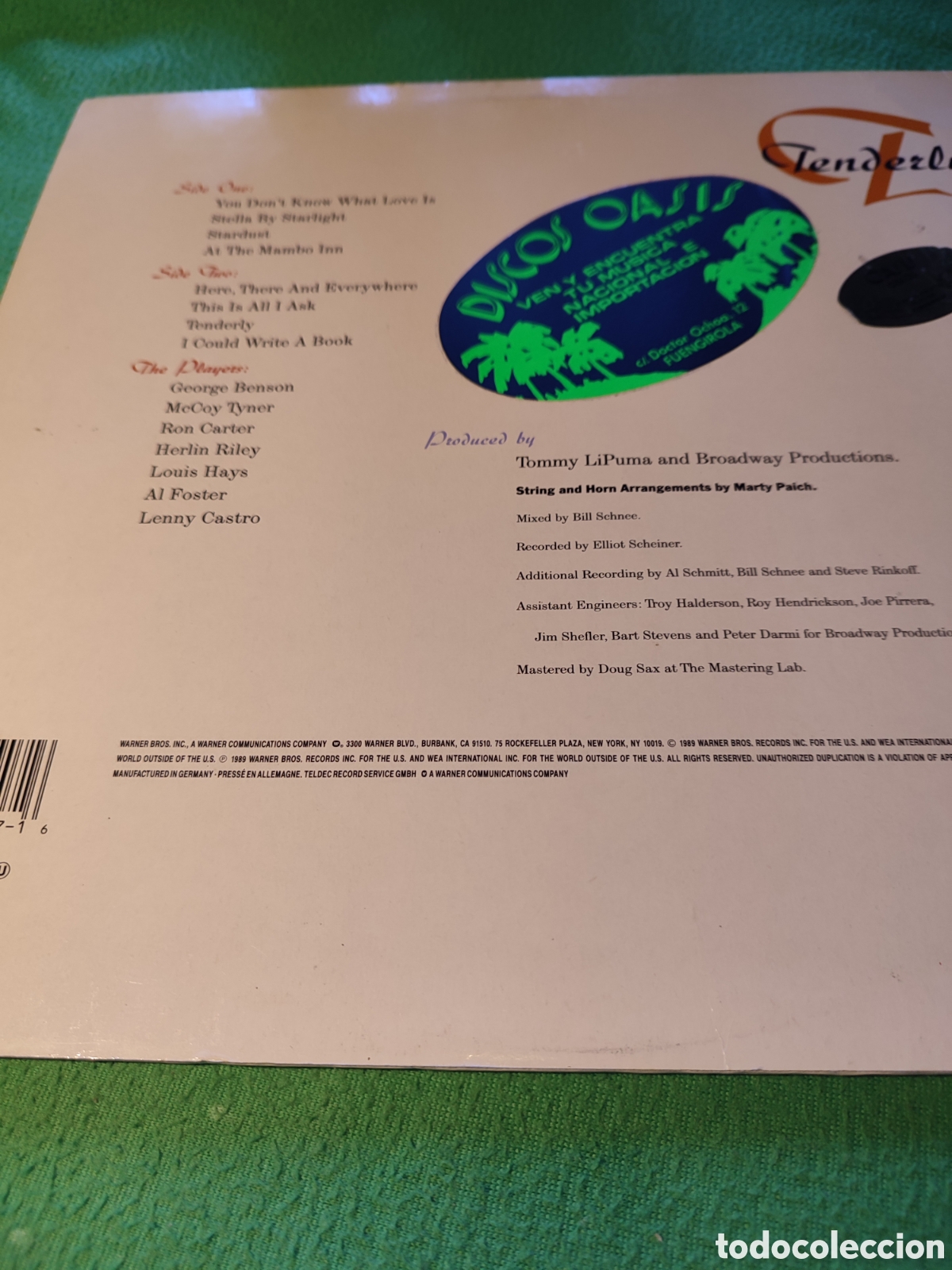 Discos de vinilo: George Benson - Tenderly - Foto 4
