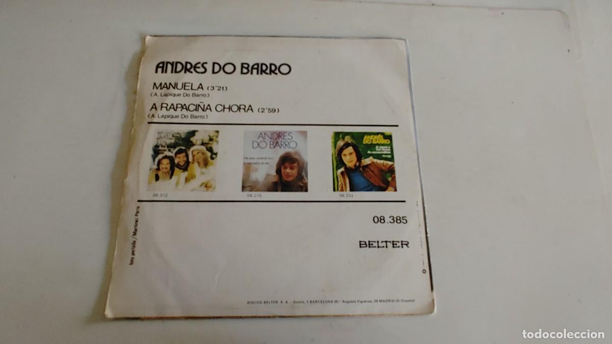 Discos de vinilo: ANDRES DO BARRO-SINGLE MANUELA - Foto 2