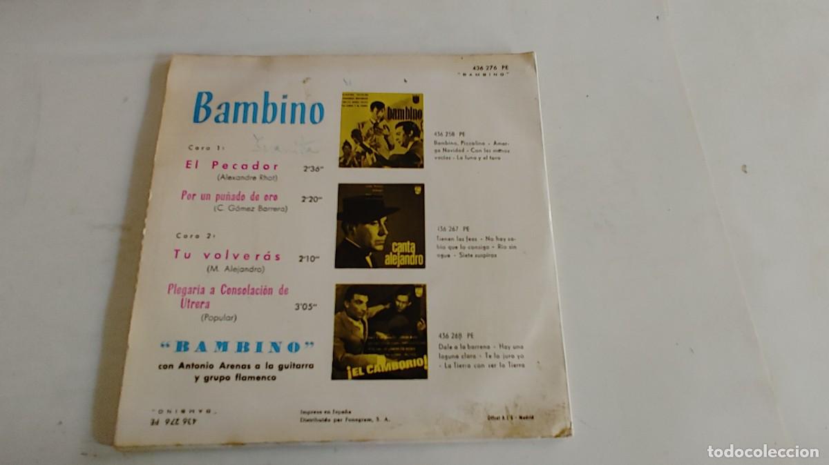 Discos de vinilo: BAMBINO-EP EL PECADOR +3 - Foto 2