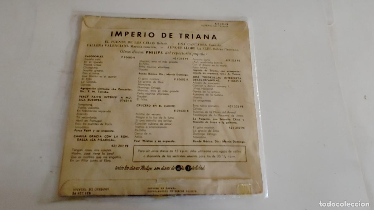 Discos de vinilo: IMPERIO DE TRIANA-EP EL PUENTE DE LOS CELOS +3 - Foto 2