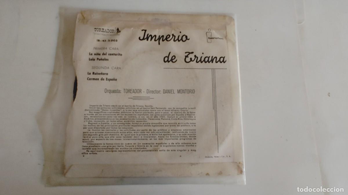 Discos de vinilo: IMPERIO DE TRIANA-EP LA NI&Ntilde;A DEL CANTARITO +3 - Foto 2