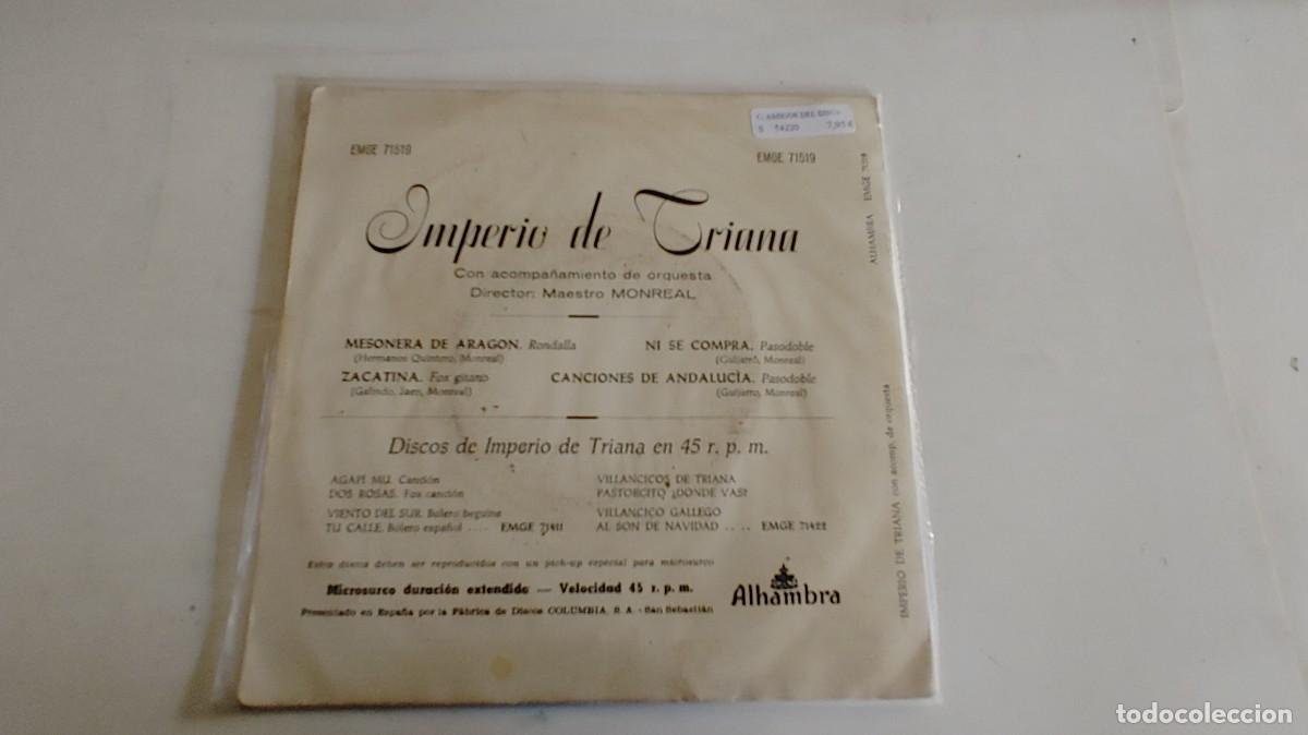 Discos de vinilo: IMPERIO DE TRIANA-EP MESONERA DE ARAGON +3 - Foto 2