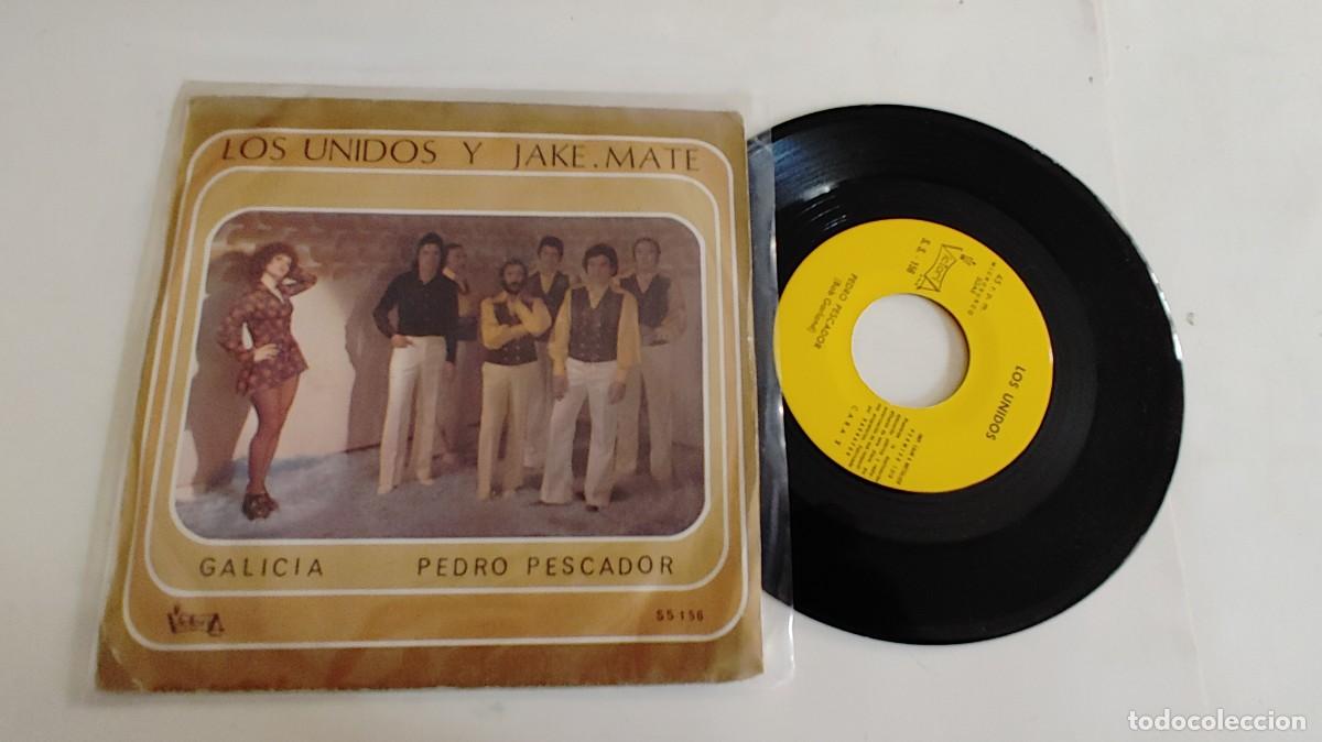 Discos de vinilo: LOS UNIDOS Y JAKE MATE-SINGLE GALICIA - Foto 1