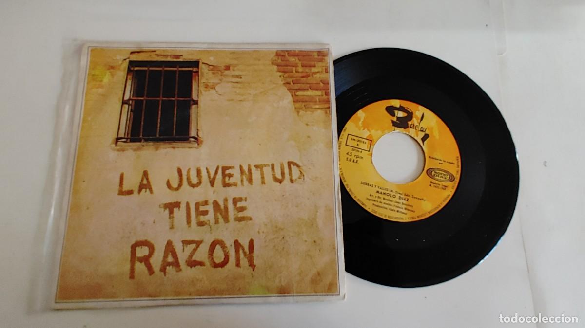 Discos de vinilo: MANOLO DIAZ-SINGLE LA JUVENTUD TIENE RAZON - Foto 1