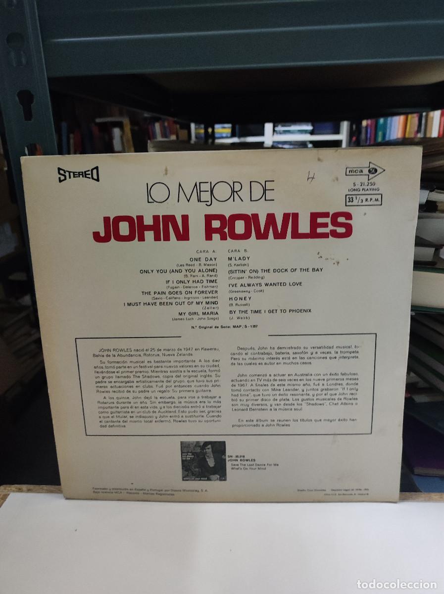Discos de vinilo: John Rowles &ndash; Lo Mejor De John Rowles - Foto 2
