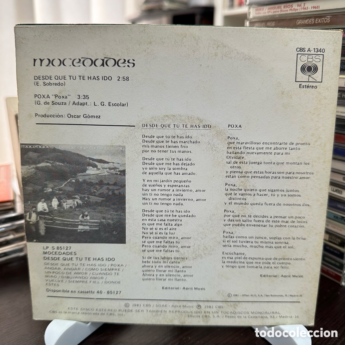 Discos de vinilo: Mocedades - Desde Que Tu Te Has Ido (7&rdquo;, Single) - Foto 2