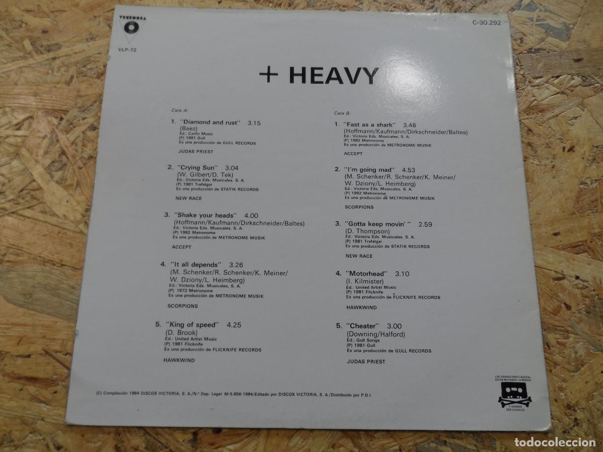 Discos de vinilo: + Heavy - Compilation (SPAIN 1984) - Foto 2