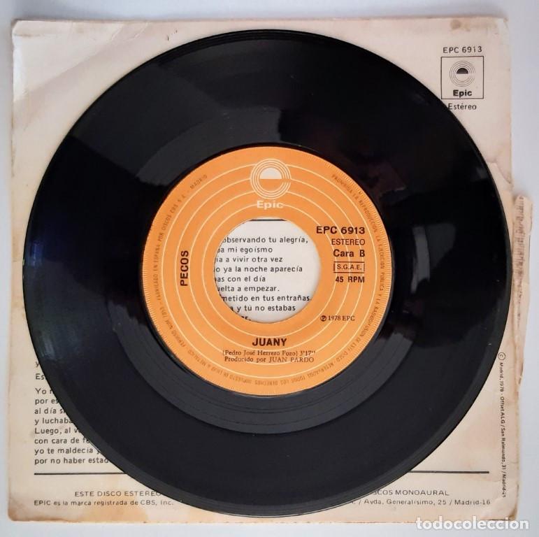 Discos de vinilo: Pecos. Acordes/ Juany. Epic, Spain 1978 single - Foto 3
