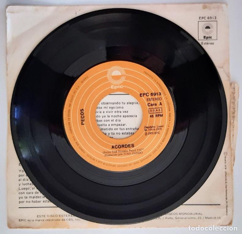 Discos de vinilo: Pecos. Acordes/ Juany. Epic, Spain 1978 single - Foto 4