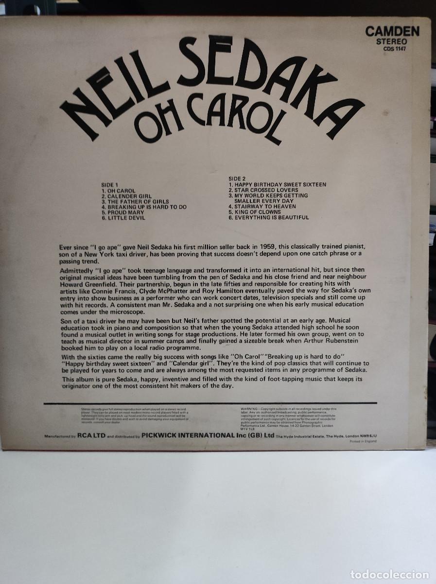 Discos de vinilo: Neil Sedaka &ndash; Oh Carol - Foto 2