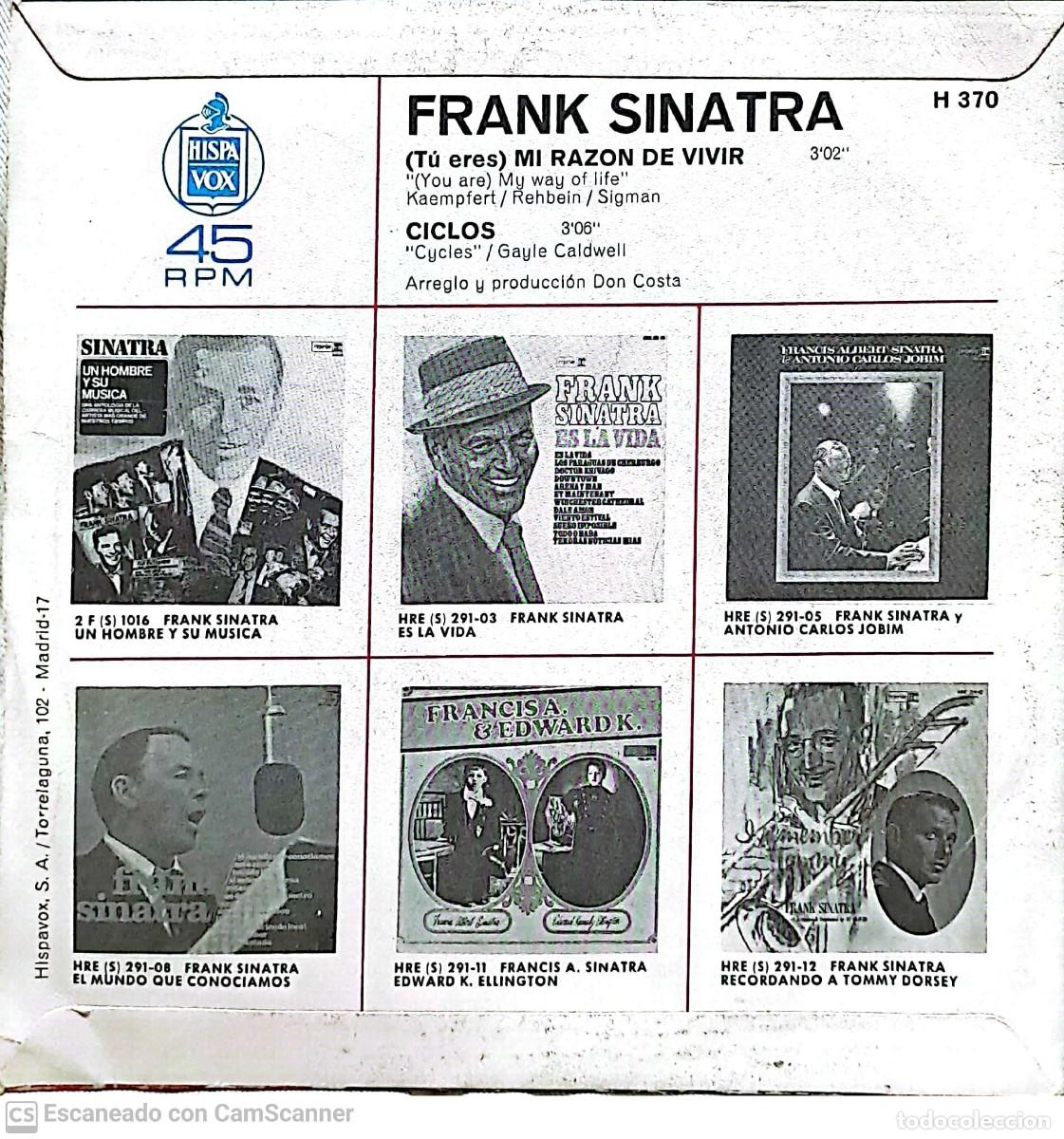 Discos de vinilo: Frank Sinatra &lrm;&ndash; (Tu Eres) Mi Razon De Vivir / Ciclos - Foto 2
