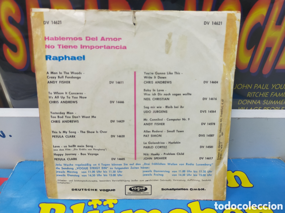 Discos de vinilo: Raphael single hablemos del amor Alemania 1967 - Foto 2