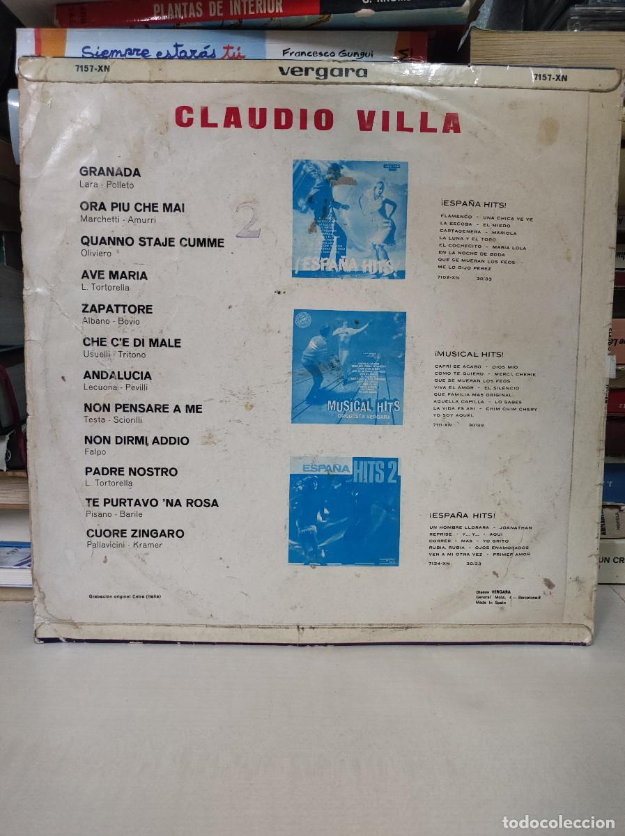 Discos de vinilo: CLAUDIO VILLA GRANADA ORA PIU CHE MAI - Foto 2