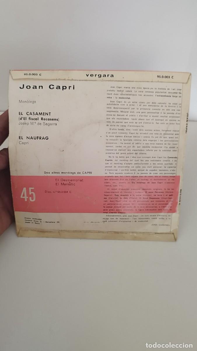 Discos de vinilo: CAPRI ,EL CASAMENT y EL NAUFRAG.Single 7&rdquo; - Foto 3