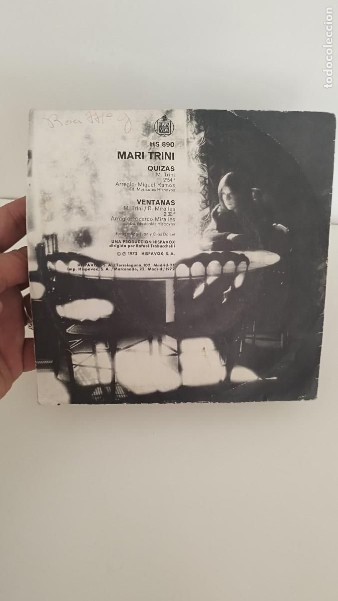 Discos de vinilo: Mari Trini ,Quiz&aacute;s - ventanas.Single 7&rdquo; - Foto 3