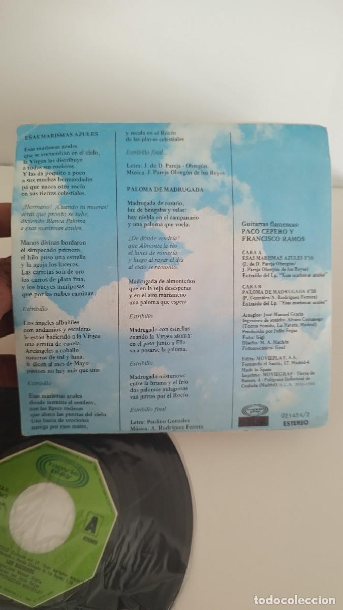 Discos de vinilo: Los Rocieros , esas marismas azules.Single 7&rdquo; - Foto 4