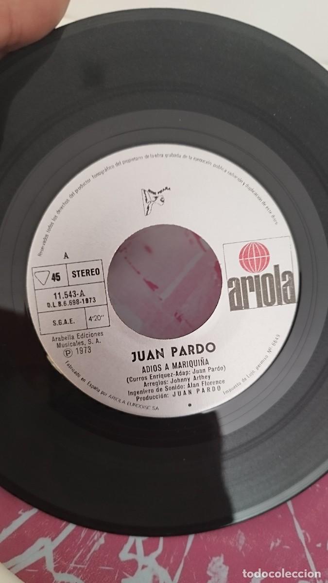 Discos de vinilo: Juan Pardo &ndash; Adios A Mariqui&ntilde;a.Single 7&rdquo; - Foto 2