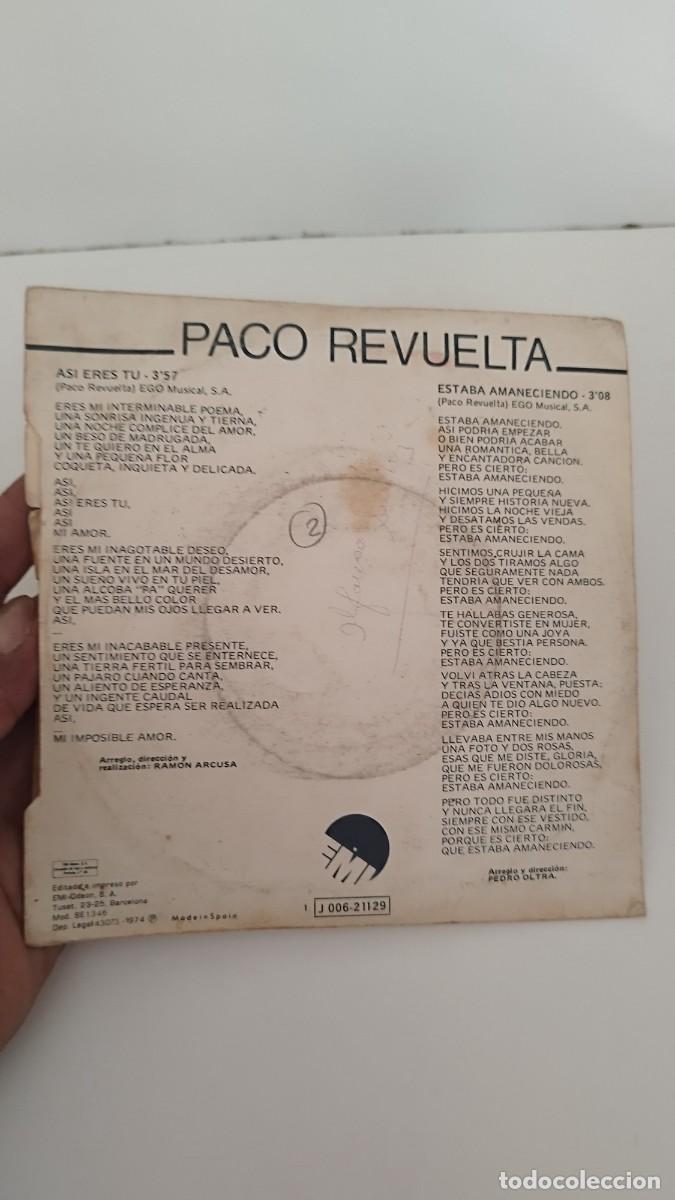 Discos de vinilo: Paco Revuelta &ndash; As&iacute; Eres T&uacute;.Single 7&rdquo; - Foto 3