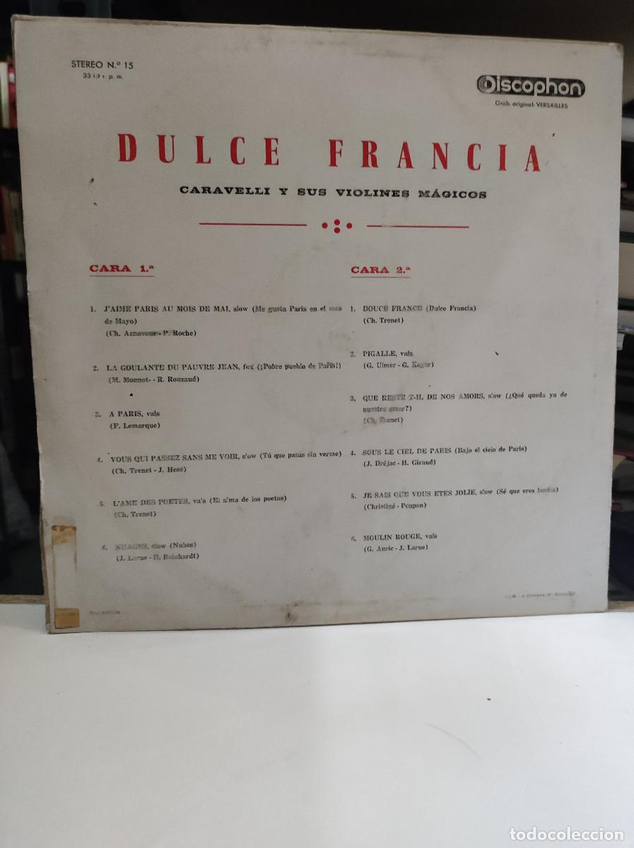 Discos de vinilo: Caravelli y Sus Violines M&aacute;gicos &ndash; Dulce Francia - Foto 2