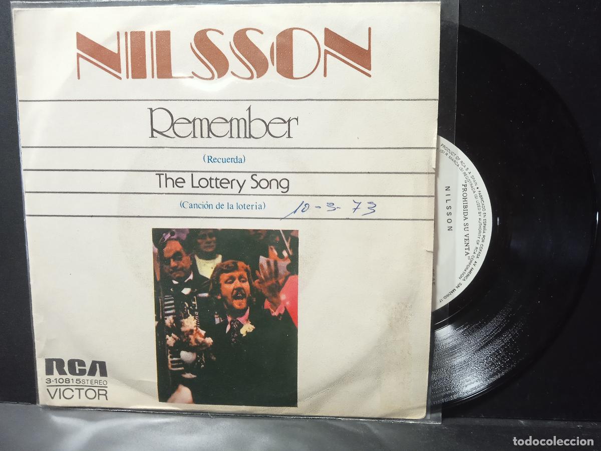 Discos de vinilo: NILSSON REMEMBER SINGLE SPAIN 1972 PDELUXE - Foto 1