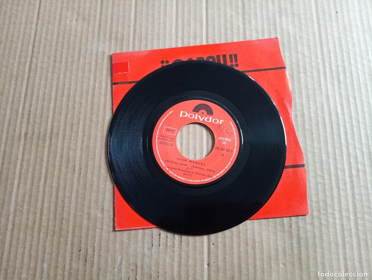 Discos de vinilo: JUAN MANUEL - ADIOS MI AMOR SINGLE 1971 SIN CUBIERTA - Foto 1