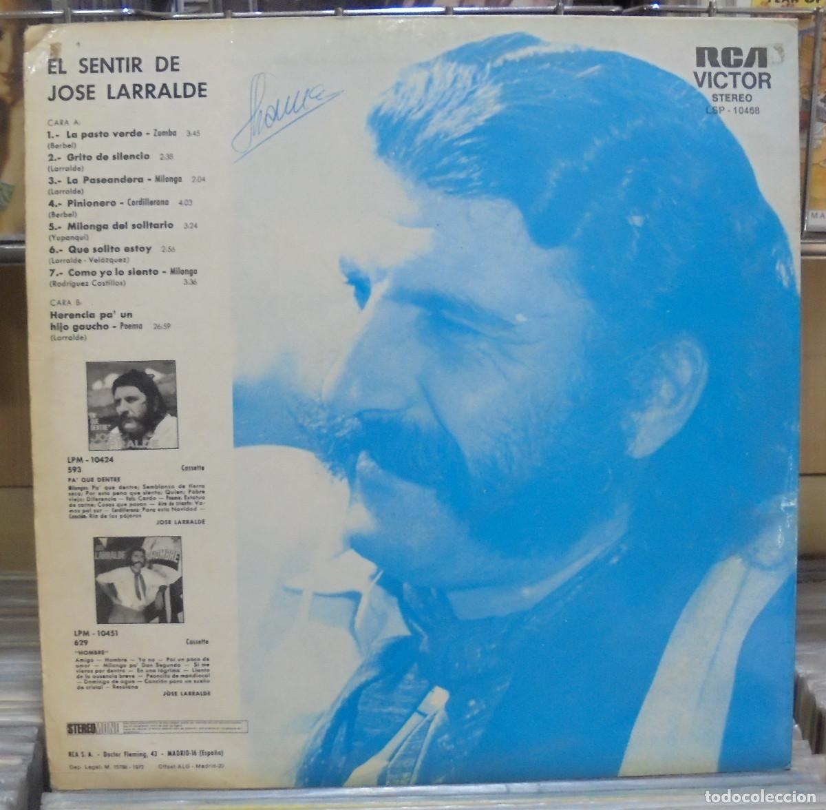 Discos de vinilo: El sentir de Jos&eacute; Larralde. RCA 1972 -- LP - Foto 2