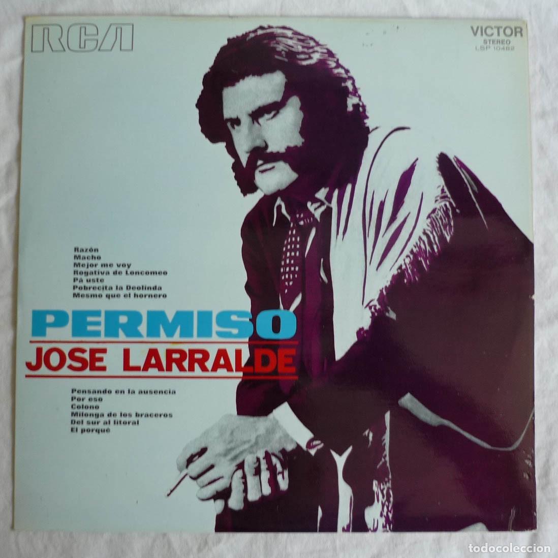 Discos de vinilo: LP vinilo Jos&eacute; Larralde Permiso 1972 - Foto 1
