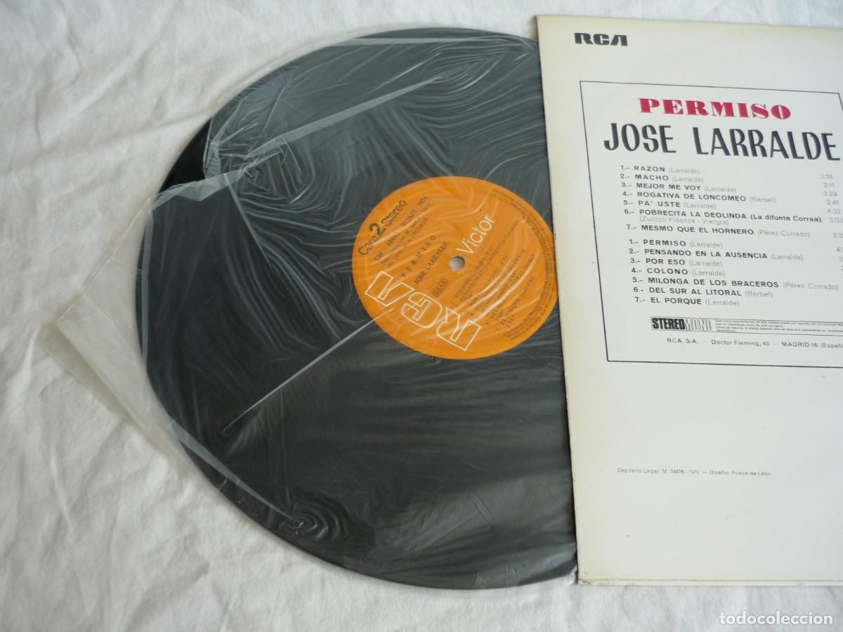 Discos de vinilo: LP vinilo Jos&eacute; Larralde Permiso 1972 - Foto 3