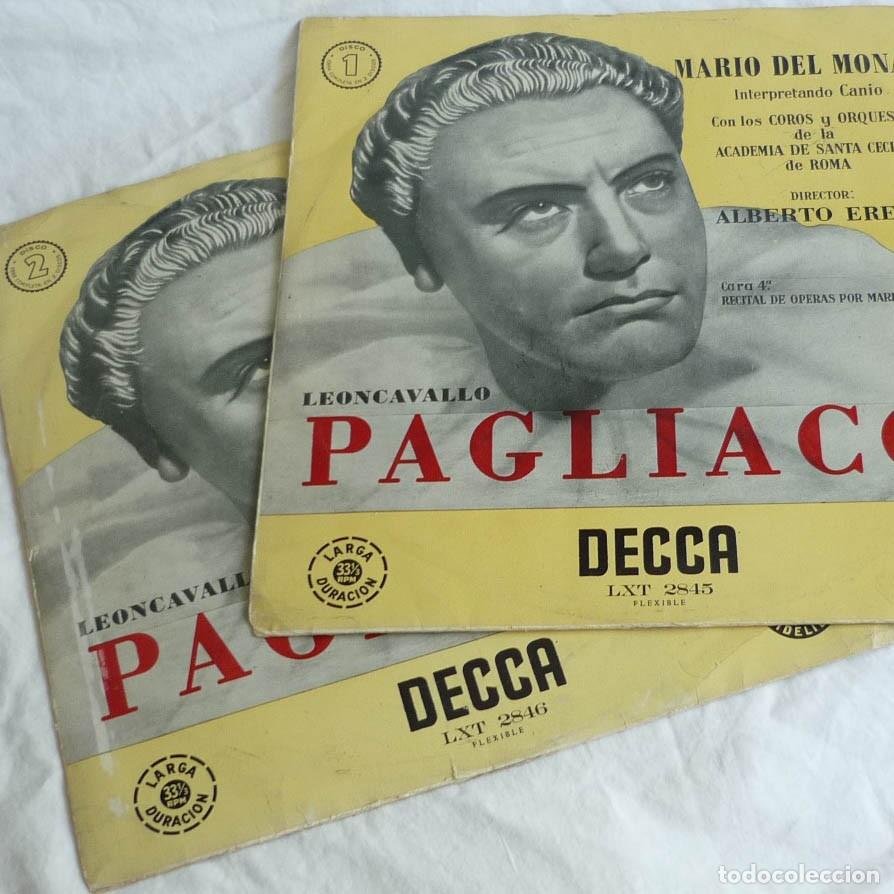 Discos de vinilo: 2 LPs vinilo Leoncavallo Pagliacci Mario de M&oacute;naco - Foto 1