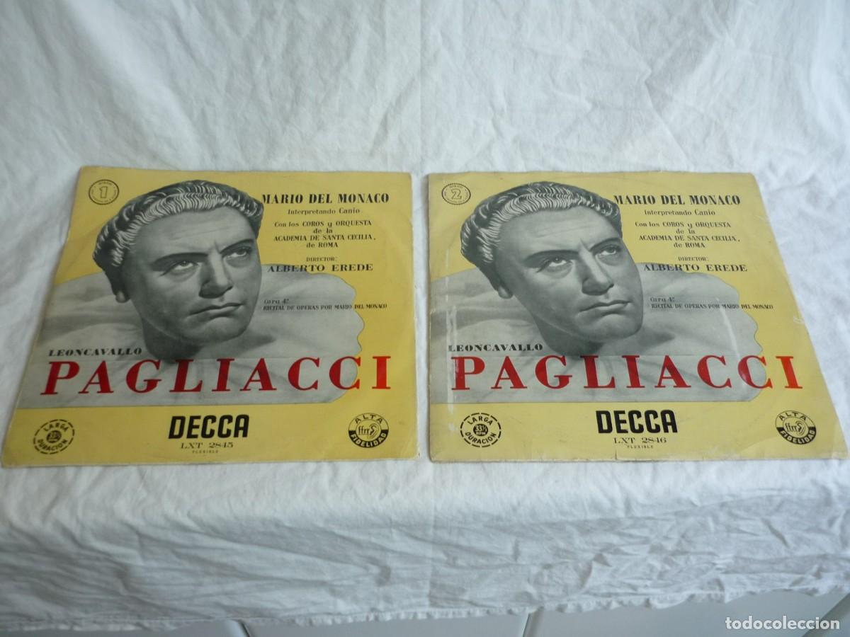 Discos de vinilo: 2 LPs vinilo Leoncavallo Pagliacci Mario de M&oacute;naco - Foto 2