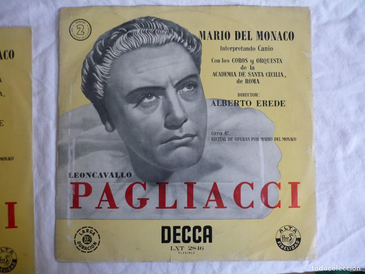 Discos de vinilo: 2 LPs vinilo Leoncavallo Pagliacci Mario de M&oacute;naco - Foto 4