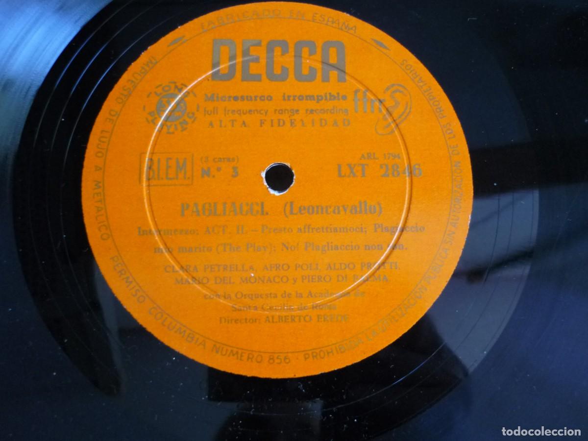 Discos de vinilo: 2 LPs vinilo Leoncavallo Pagliacci Mario de M&oacute;naco - Foto 8