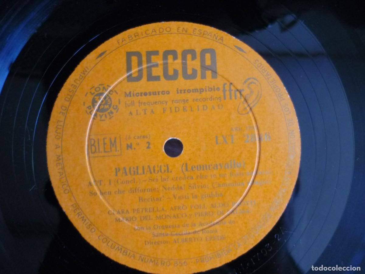 Discos de vinilo: 2 LPs vinilo Leoncavallo Pagliacci Mario de M&oacute;naco - Foto 9
