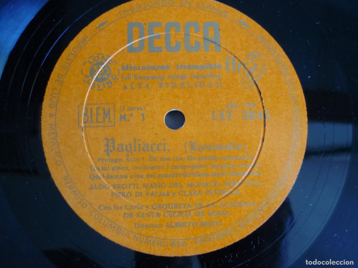 Discos de vinilo: 2 LPs vinilo Leoncavallo Pagliacci Mario de M&oacute;naco - Foto 11