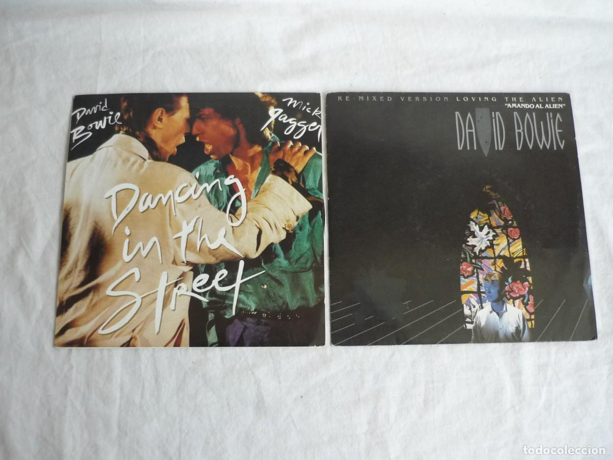 Discos de vinilo: 2 singles David Bowie, Mick Jagger 1985 - Foto 2