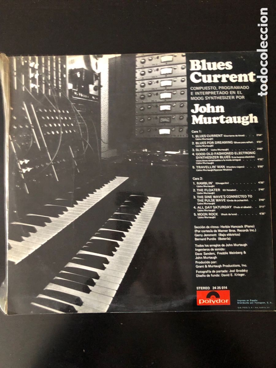 Discos de vinilo: John Murtaugh Blues current compuesto programador e interpretado en el moog synthetizer - Foto 2