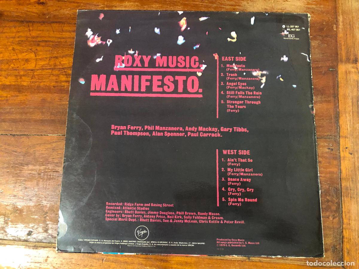 Discos de vinilo: LP Roxy Music. Manifesto 1979 - Foto 2