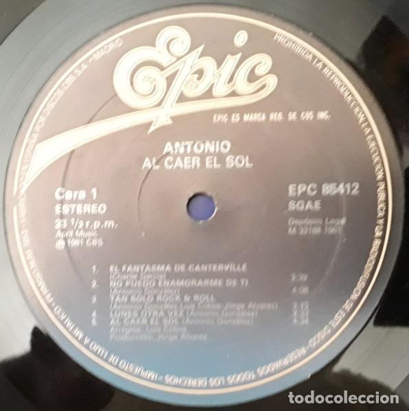 Discos de vinilo: Antonio. Al Caer El Sol...1981 Spain original LP disco de vinilo - Foto 4