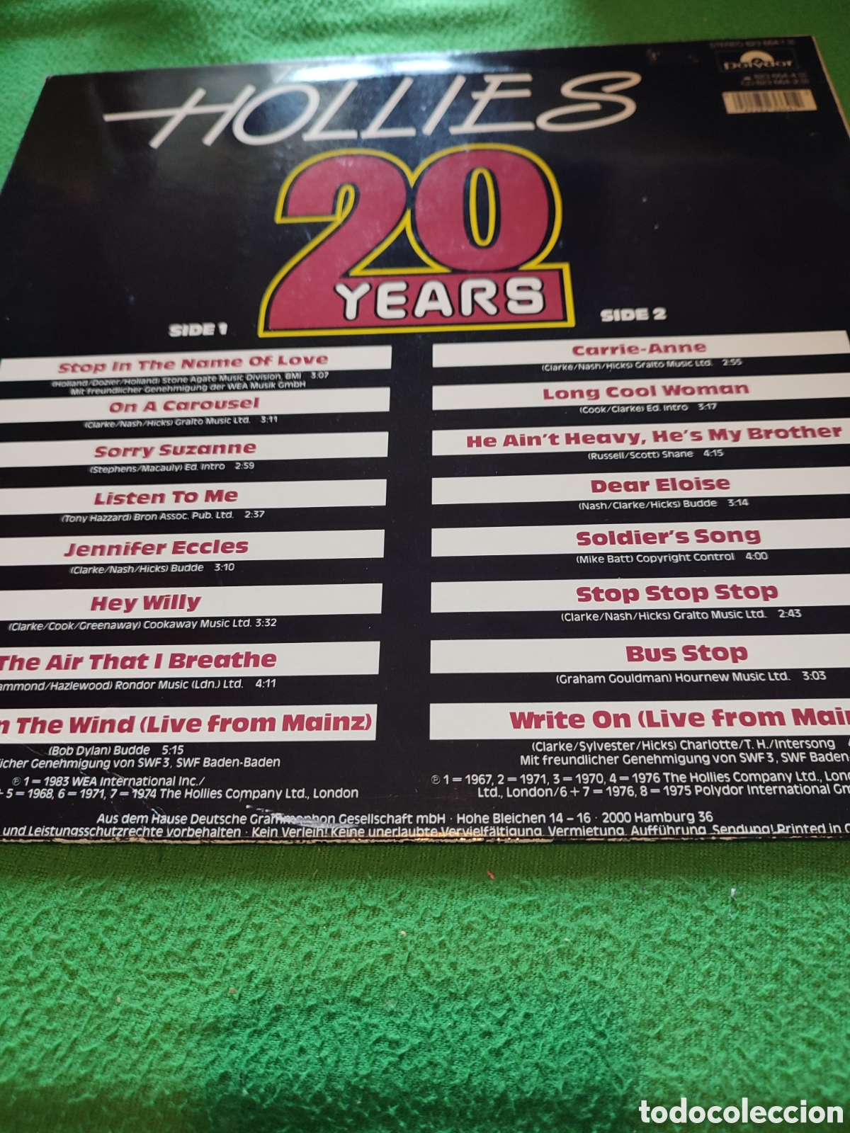 Discos de vinilo: The Hollies - 20 Years Vinilo Lp - Foto 2