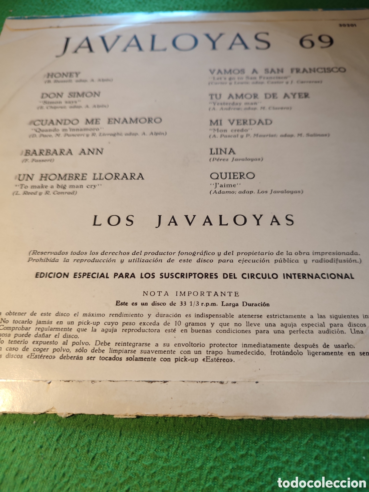 Discos de vinilo: Los Javaloyas - Javaloyas 69 - Foto 2