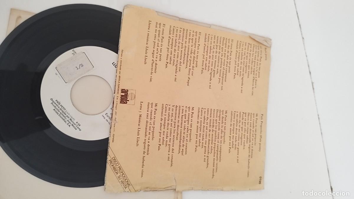 Discos de vinilo: Llu&iacute;s Llach, Pa&iacute;s petit.Vinilo 7&rdquo; - Foto 4