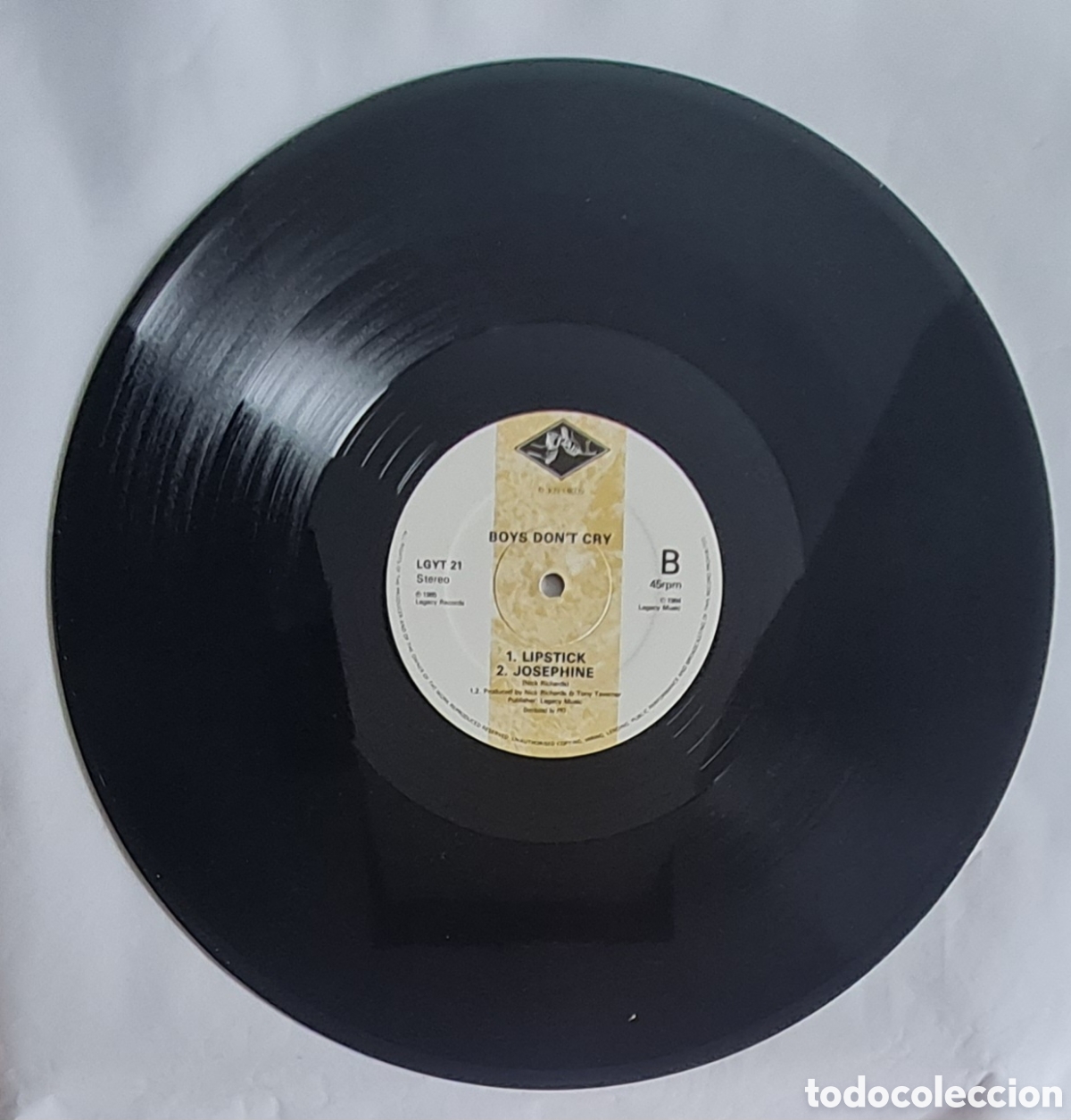 Discos de vinilo: MAXI - BOYS DONT CRY - LIPSTICK - 1985 INGLATERRA - Foto 4