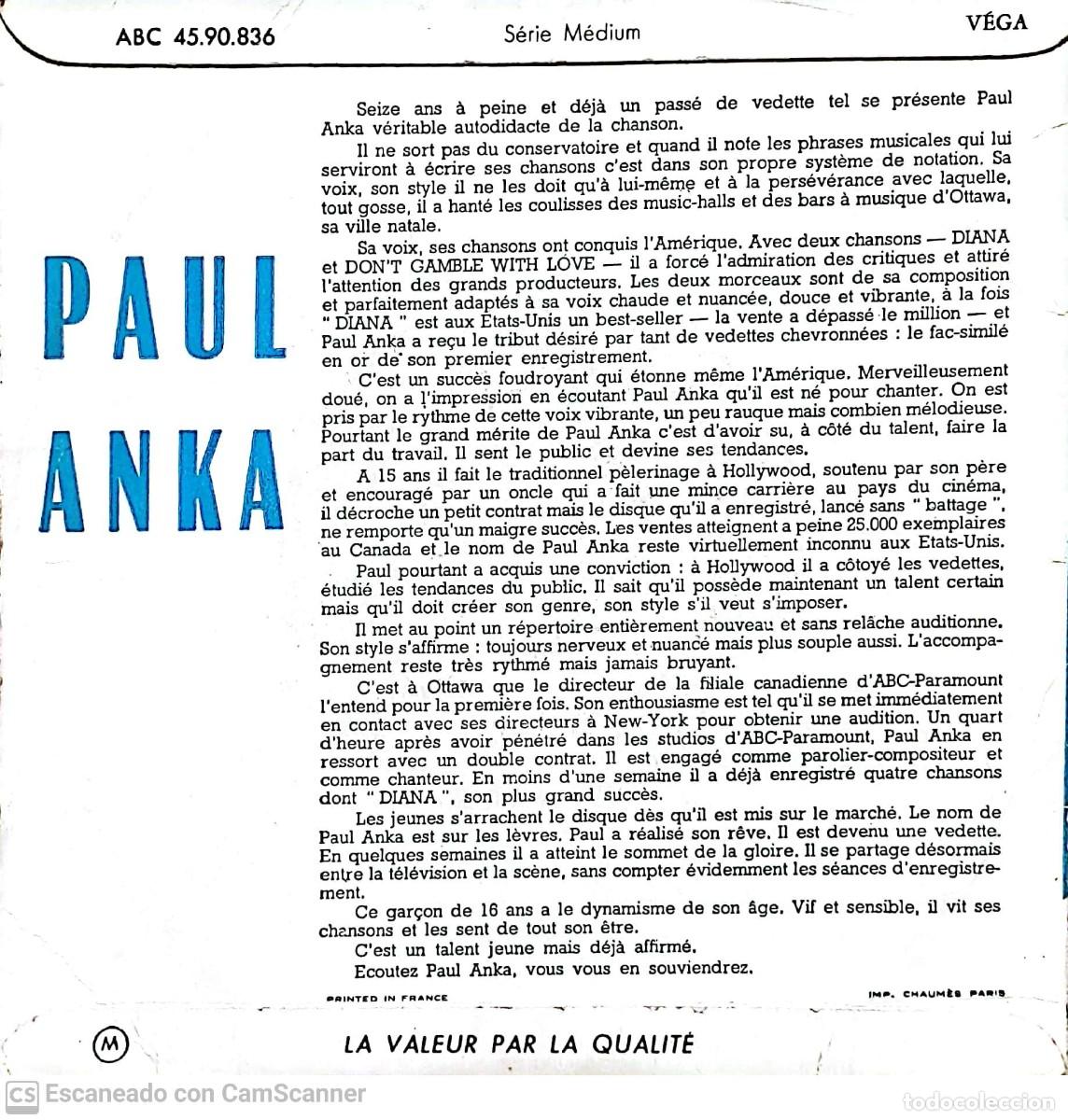 Discos de vinilo: Paul Anka &lrm;&ndash; Red Sails - Foto 2