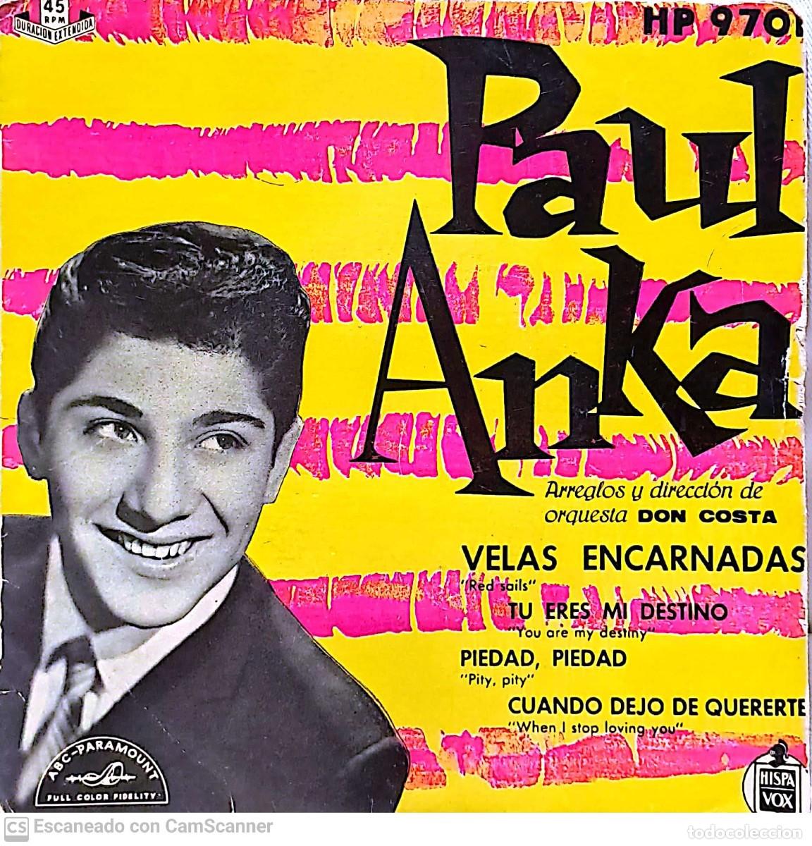 Discos de vinilo: Paul Anka &lrm;&ndash; Velas Encarnadas = Red Sails - Foto 1