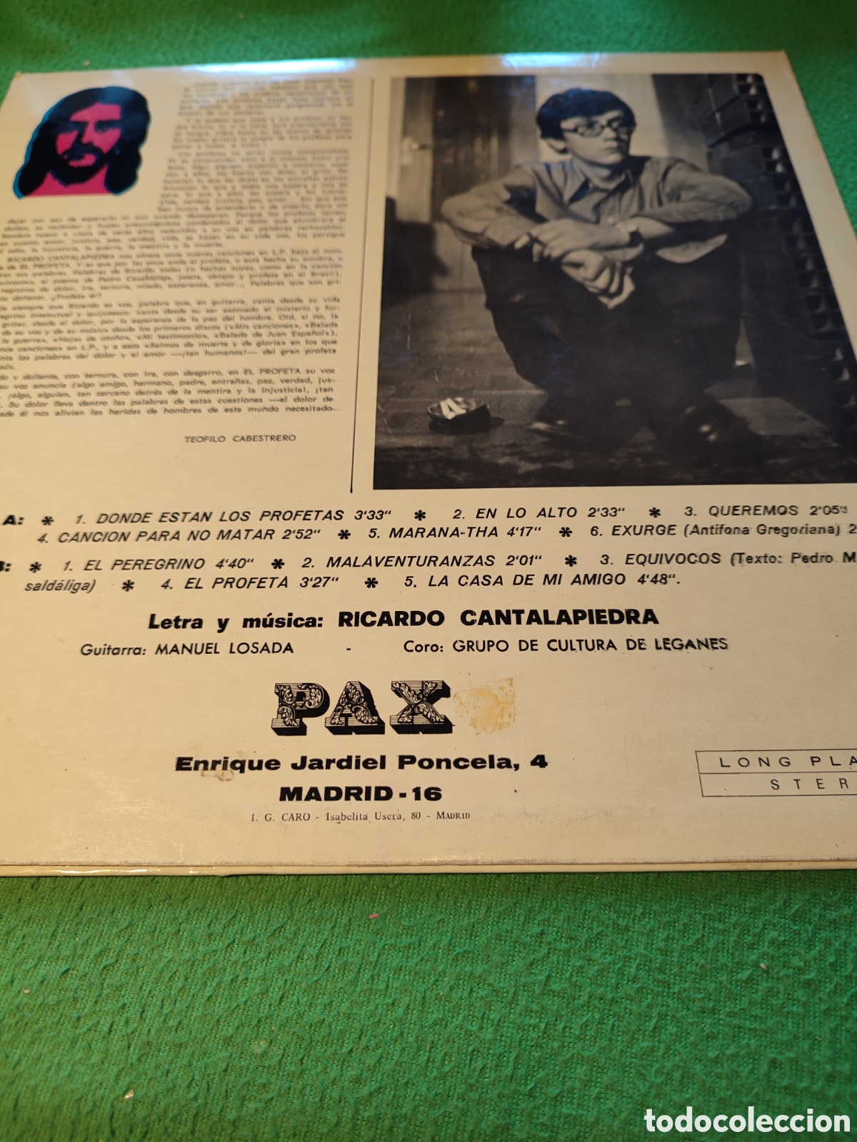 Discos de vinilo: Ricardo Cantalapiedra - El profeta - Foto 2