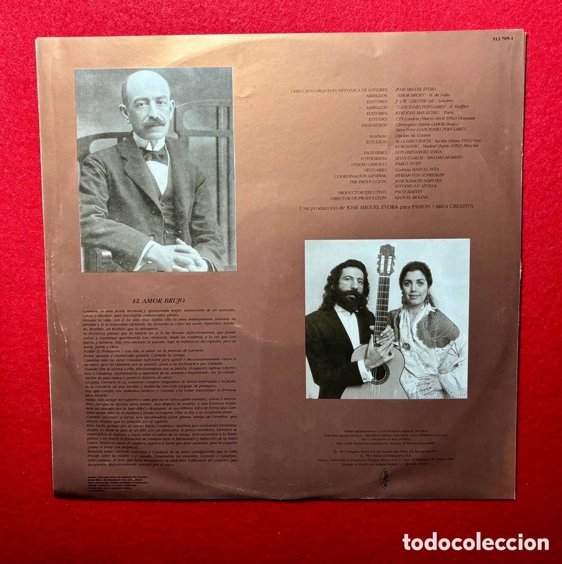 Discos de vinilo: LOLE Y MANUEL LP &ldquo;CANTAN A MANUEL DE FALLA &ldquo;.1992 Espa&ntilde;a - Foto 5