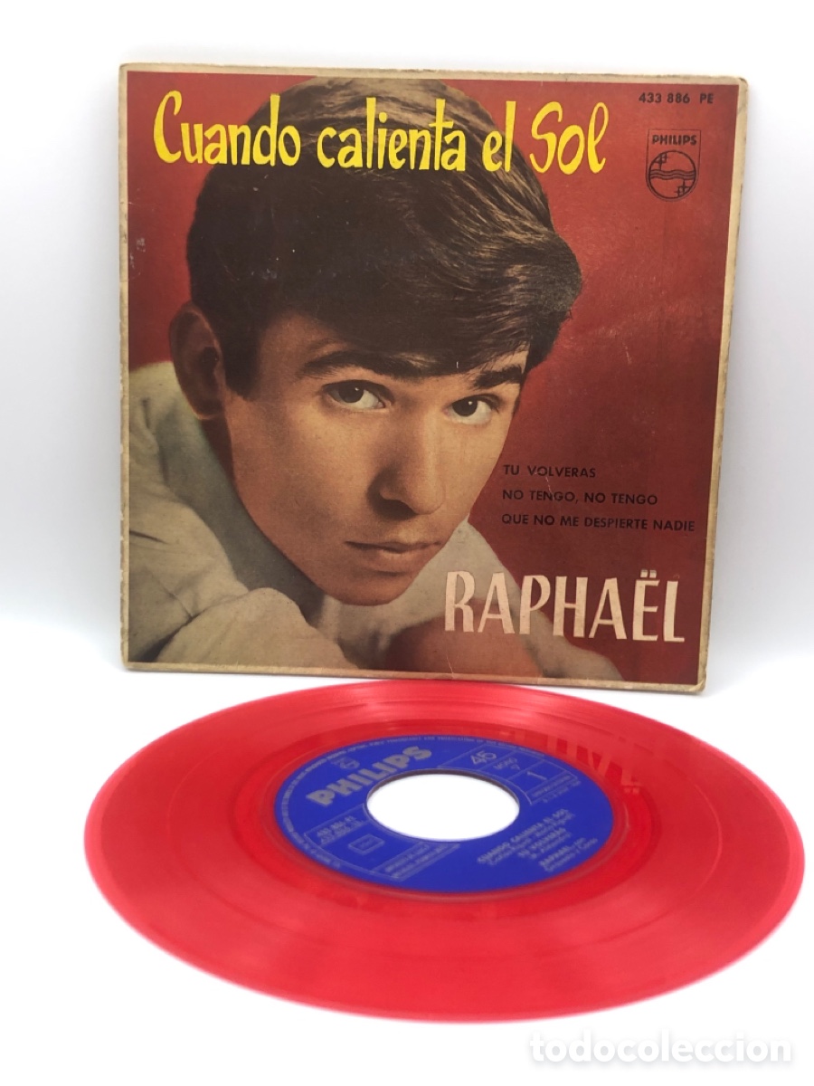 Discos de vinilo: EP RAPHAEL VERSION ROJO CUANDO CALIENTA EL SOL + 3 TEMAS REF 4733886 PE PHILLIPS - Foto 1