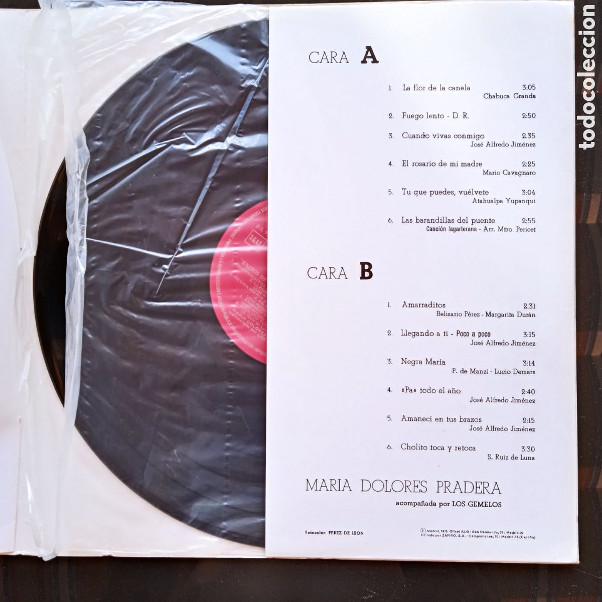 Discos de vinilo: LP Mar&iacute;a D. Pradera - Foto 3