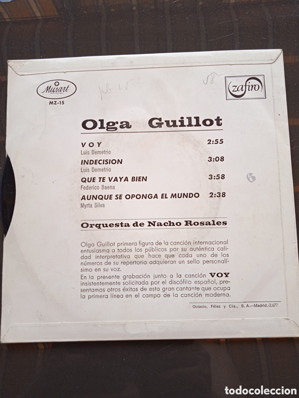 Discos de vinilo: EP Olga Guillot - Foto 2